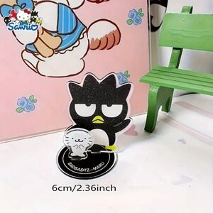 New JAPAN Sanrio Bad Badtz-Maru Black Memo Note Acrylic Holder Paper Clip Stand